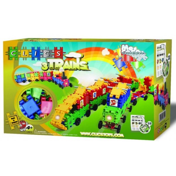 Clics - Set de constructie Trei Trenulete