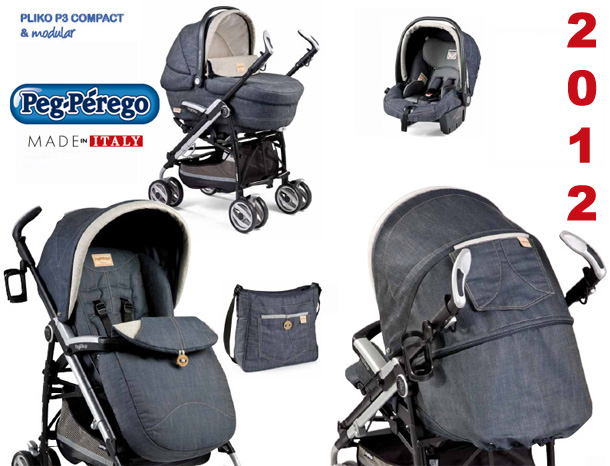 Peg Perego - Carucior  3 in 1 Pliko P3 Compact Denim