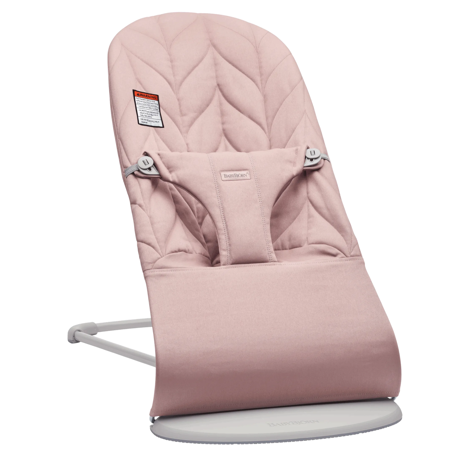 Balansoar BabyBjorn Bliss Dusty Pink cu aspect delicat de petala, tesatura matlasata