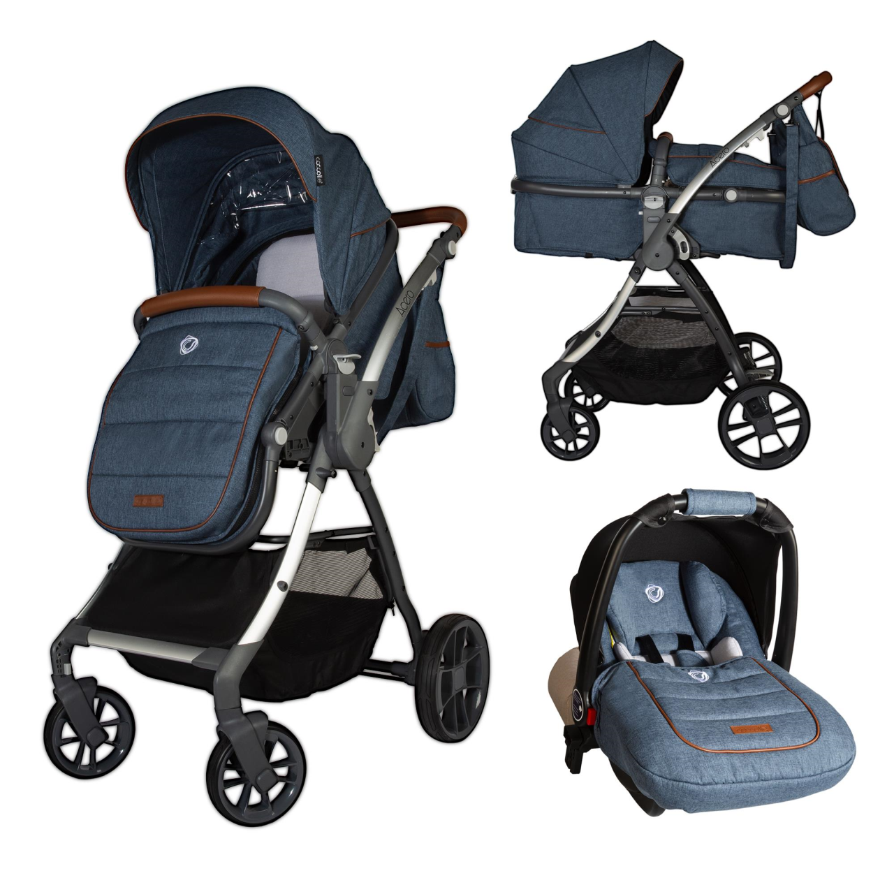 Carucior transformabil 3in1 Coccolle Acero
