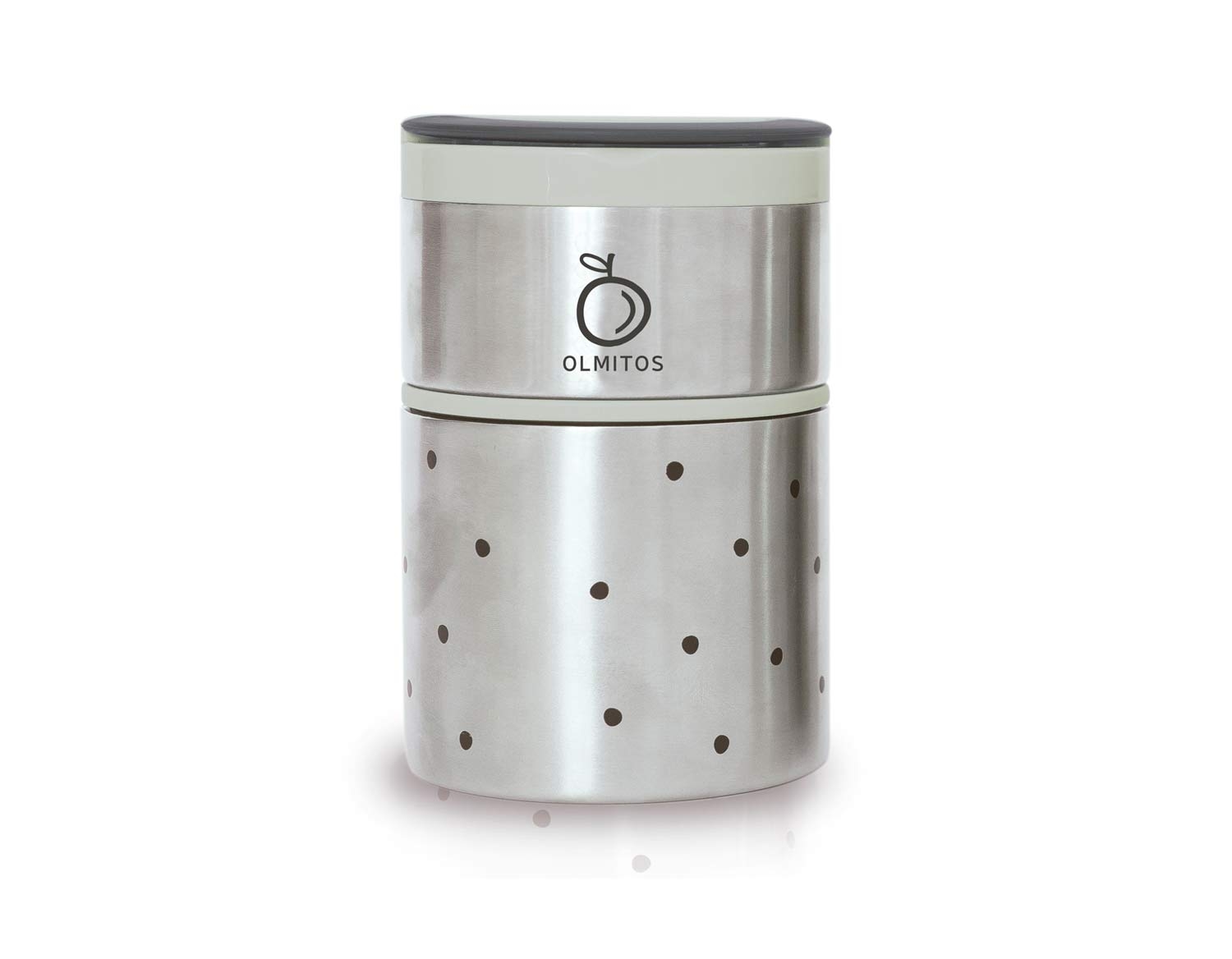 Termos mancare solida cu doua recipiente independente 250+570 ml bej Olmitos