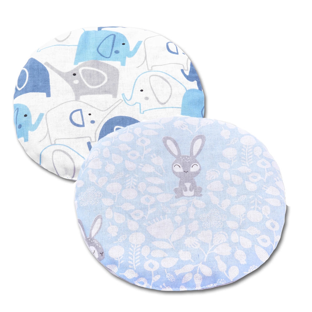 Set 2 pernute anticolici cu samburi cirese Kidizi Bunny & Elephants Blue, albastru, 19 cm