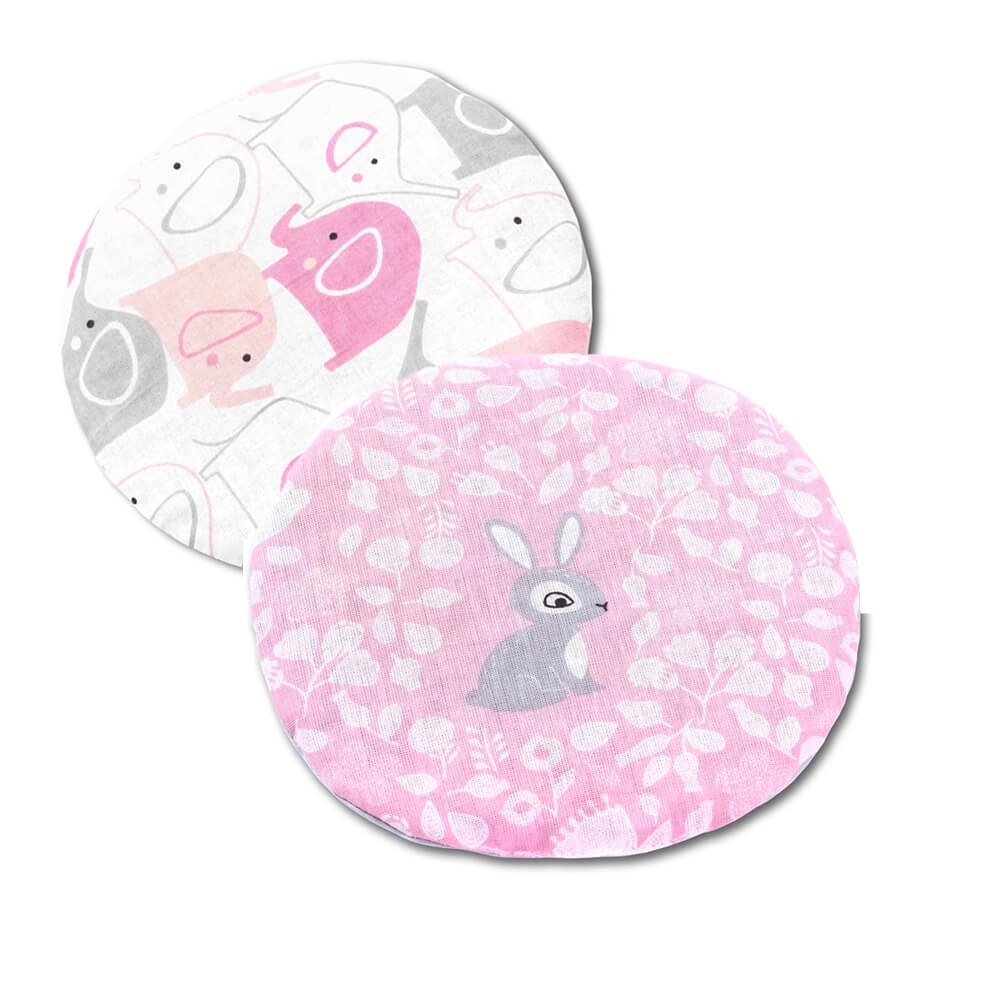Set 2 pernute anticolici cu samburi de cirese Kidizi Bunny & Elephants Pink, roz, 19 cm