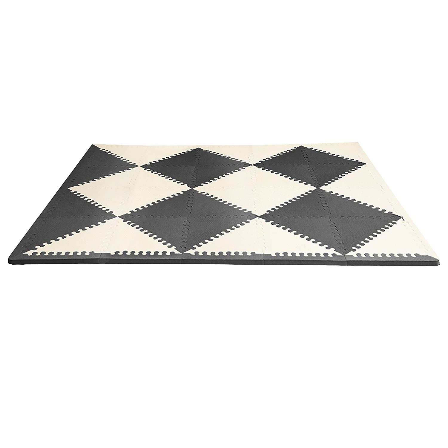 Skip Hop Covoras de joaca puzzle Geometric Playspot, Negru, Bej