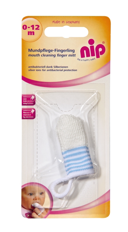 Periuta de dinti antibacteriana Nip cu ioni de argint pentru deget 0-12 luni