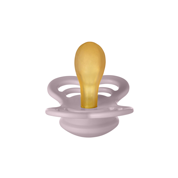 Suzeta Supreme Latex, tetina simetrica, 6 luni +-Dusky Lilac BIBS