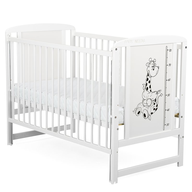 Babyneeds - Patut din lemn Timmi Girafa 120x60 cm cu laterala culisanta 
