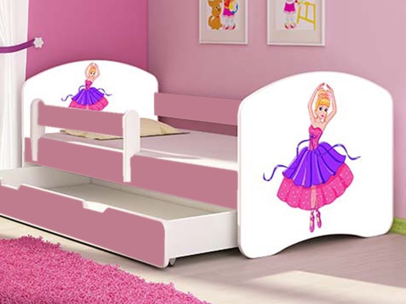 MyKids - Patut Tineret cu Sertar si Saltea Ballerina 140x70