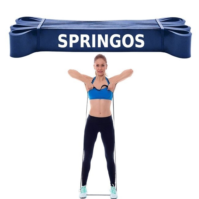 Banda elastica Power Band Springos cu intensitate foarte mare, 2080x64x4,5 mm, 37-46 kg