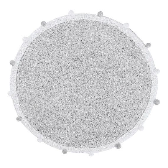 Covor copii rotund din bumbac 120 cm Lorena Canals Bubbly Grey, gri, lavabil la masina de spalat