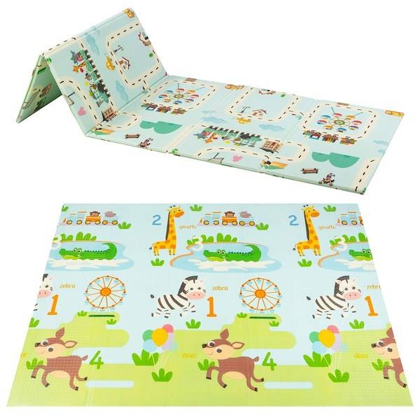 Covoras termic si pliabil cu doua fete XXL 200x150 cm Zebra in the Park