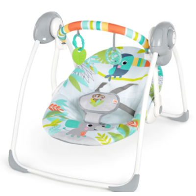 Leagan portabil Bright Starts Playful Paradise cu 6 viteze de leganare si 10 melodii linistitoare