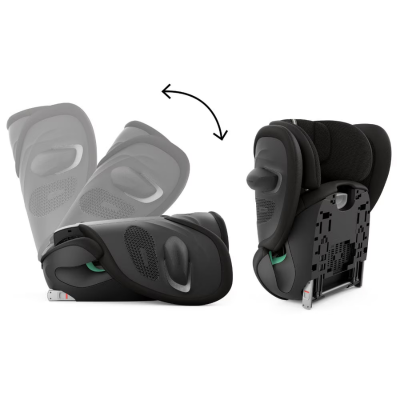 Scaun auto copii Cybex Solution G2 Plus i-Size Moon Black 100-150 cm – ISOFIX, pliabil, ventilatie 3D Air Mesh si protectie laterala L.S.P. Plus