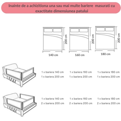 RESIGILAT Set 3 bariere protectie pat culisante XXL + STABILIZATOR pentru pat 180x200 cm Kidizi Funny Bear Beige, certificare EN71, inaltime ajustabila 72-100 cm