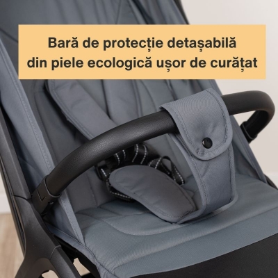 Carucior sport compact cu pliere automata recomandat de la nastere pana la 22 kg  Kidizi Nairo Grey, 7,9 kg