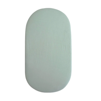 RESIGILAT Set 2 cearceafuri din muselina dubla cu elastic roata pentru landou sau cosulet de rachita Kidizi mint, bumbac 100%