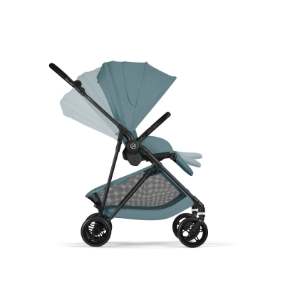 Sistem de calatorie 2 in 1 format din carucior nou-nascut reversibil Cybex Melio Carbon Stormy blue si scoica auto Cloud G Plus, include adaptori auto