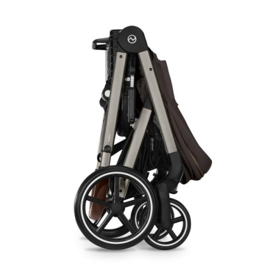 Carucior pentru nou nascut Cybex Balios S Lux Chocolate Brown, maner rotunjit