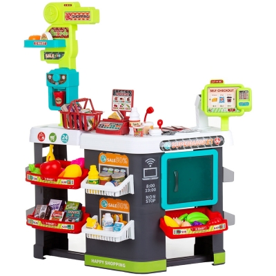 Set jucarie Supermarket Chipolino 87 cm cu lumini, sunete si 81 accesorii
