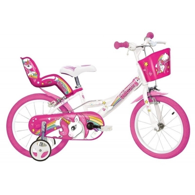 Bicicletă Unicorn 16 inch Dino Bikes 164UN cu design colorat, 5-7 ani