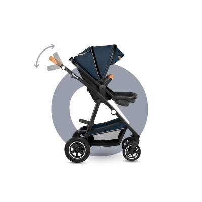 Carucior compact Amber 3 in 1 Lionelo, include scoica auto, albastru
