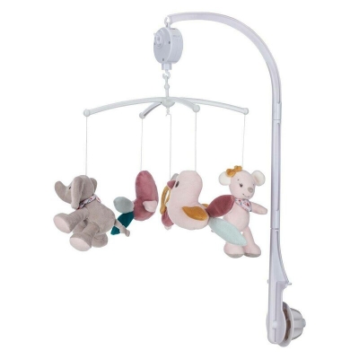 Carusel muzical pentru patut Free2Play Zoe the Mouse cu 5 jucarii din plus si melodii linistitoare pentru bebelusi