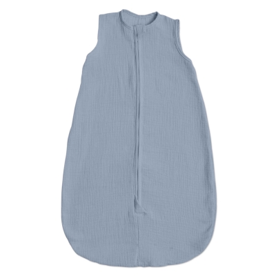 Sac de dormit de vara pentru copii din muselina dubla 0-6 luni Kidizi jeans  bumbac 100%, 0.3 tog