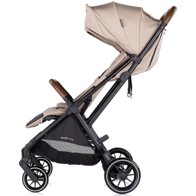 Carucior gemeni Chipolino Twinity Tiramisu, 0-4 ani, pliere automata, 22 kg/sezut, cadru aluminiu