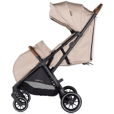 Carucior gemeni Chipolino Twinity Tiramisu, 0-4 ani, pliere automata, 22 kg/sezut, cadru aluminiu