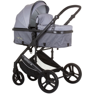 Carucior 2 in 1 Chipolino Amore ash grey, cu sezut transformabil in landou