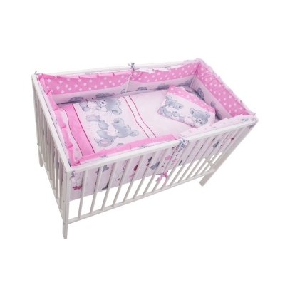 Lenjerie 4 +1 piese 120 X 60 cm Teddy Hug Roz MyKids