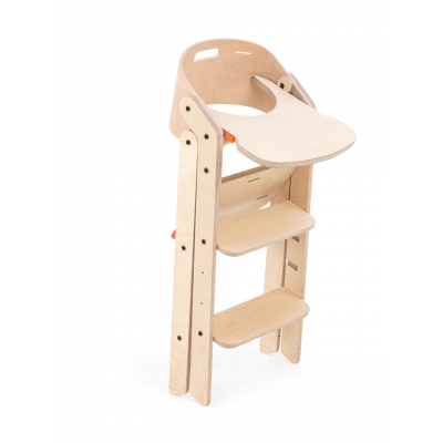 Scaun de masa pliabil din lemn MamaToyz, multifunctional si transformabil cu masuta, 6 luni - adolescent, Verde