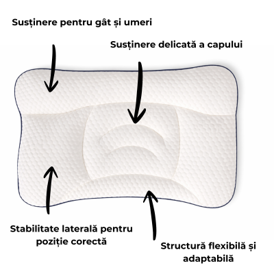 Perna ergonomica copii 3-10 ani Kidizi ErgoAir, respirabila si antibacteriana, cu doua fete si husa Safari Bej detasabila, ajuta la gestionarea caldurii in zona capului