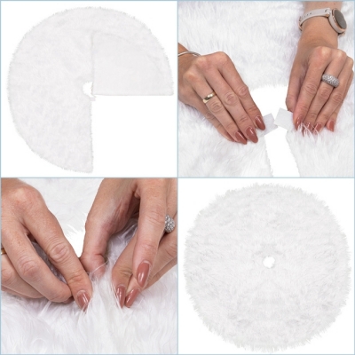 Covoras pentru brad 115 cm Wonderland White Deluxe