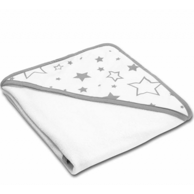 Prosop bebe 80x80 cm cu doua fete muselina si frotir Kidizi Galaxy Grey