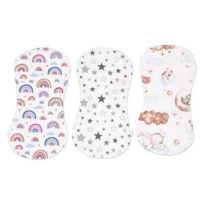 Set 3 protectii antiregurgitare impermeabile din flanel