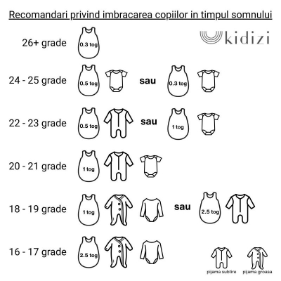Sac de dormit cu picioare 18-36 luni Kidizi Baby Animals 1 tog, mansete transformabile in soseta