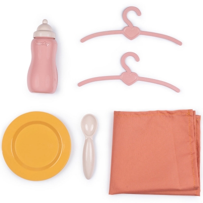 Valiza multifunctionala pentru papusi Smoby Baby Nurse Nursery Suitcase 3 in 1 cu 6 accesorii