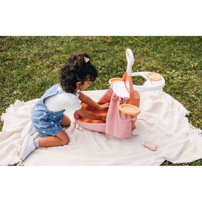 Valiza multifunctionala pentru papusi Smoby Baby Nurse Nursery Suitcase 3 in 1 cu 6 accesorii