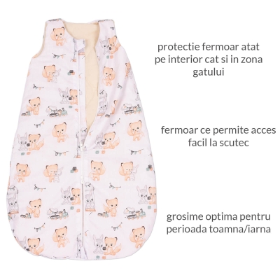 Sac de dormit copii 0-9 luni Kidizi Best Friends, 1 tog