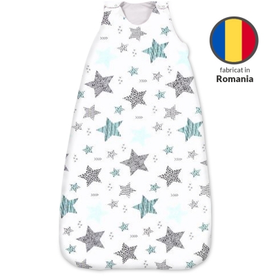 Sac de dormit copii reglabil 6-36 luni Kidizi All Mint Stars, 1 tog