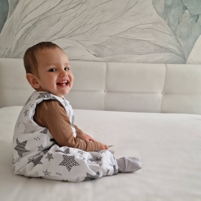 Sac de dormit cu picioare pentru copii 6-18 luni Kidizi Koala Dreams 0.5 tog, mansete transformabile in soseta