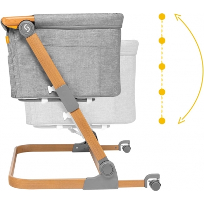 Patut 3 in 1 co-sleeping Skiddou Natt, Normandic Wood, Wood gri
