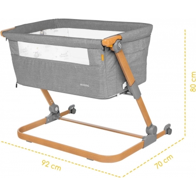 Patut 3 in 1 co-sleeping Skiddou Natt, Normandic Wood, Wood gri