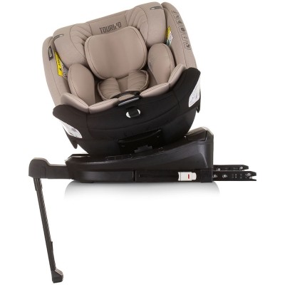 Scaun auto rotativ cu sistem Isofix Chipolino Tourino I-Size 40-150 cm macadamia