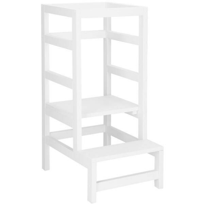 RESIGILAT Turn de invatare ajustabil Learning Tower, tip Montessori, alb