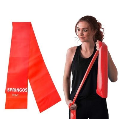 Banda elastica fitness/pilates Springos, rezistenta 4-6 kg, rosu