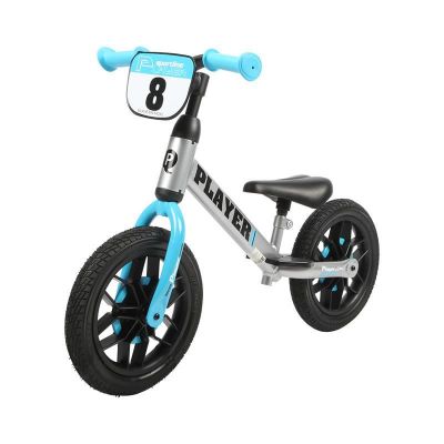 Bicicleta de echilibru pentru copii QPlay Player, Cadru din otel, 12", Albastru