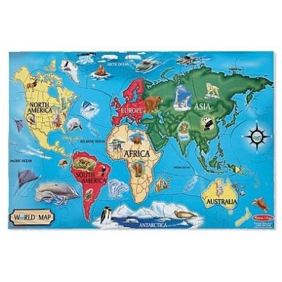 Melissa&Doug - Puzzle de podea Harta Lumii / World Map