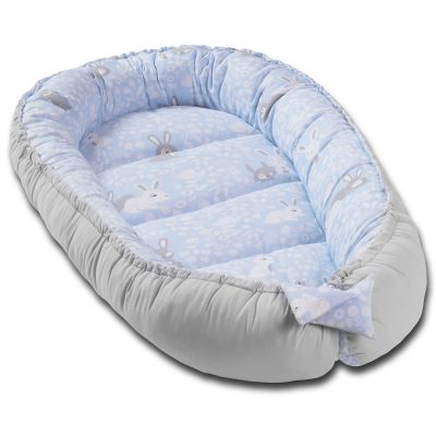 Cosulet bebelus pentru dormit Kidizi Baby Nest Cocoon 90x50 cm Blue Bunny